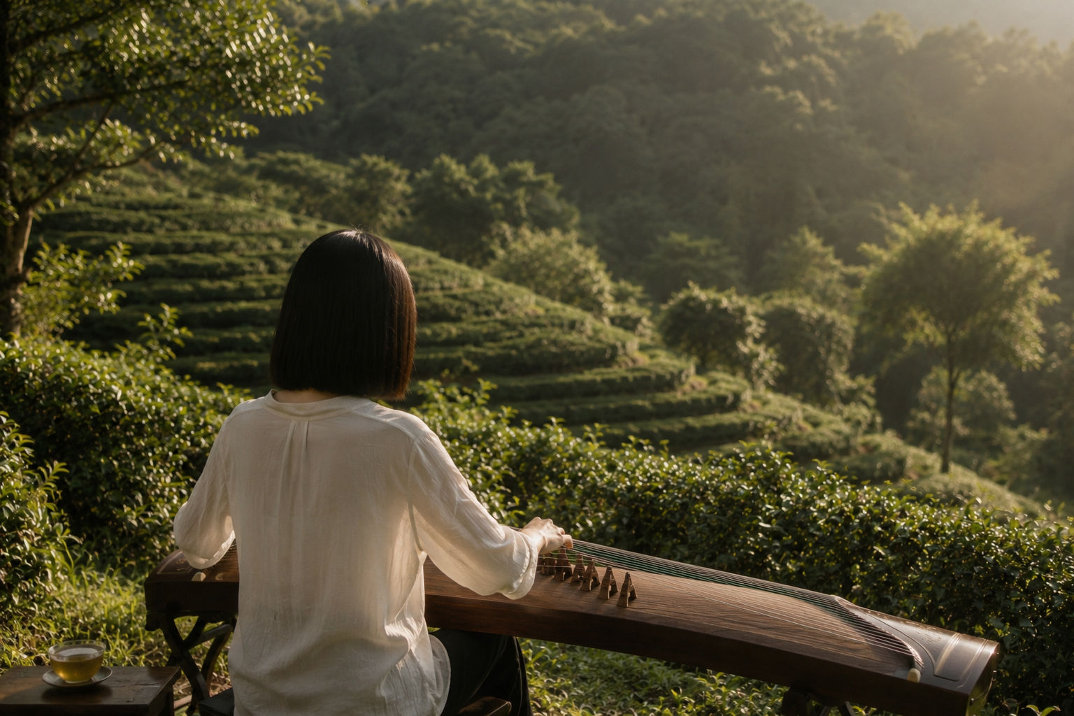 古箏與茶園